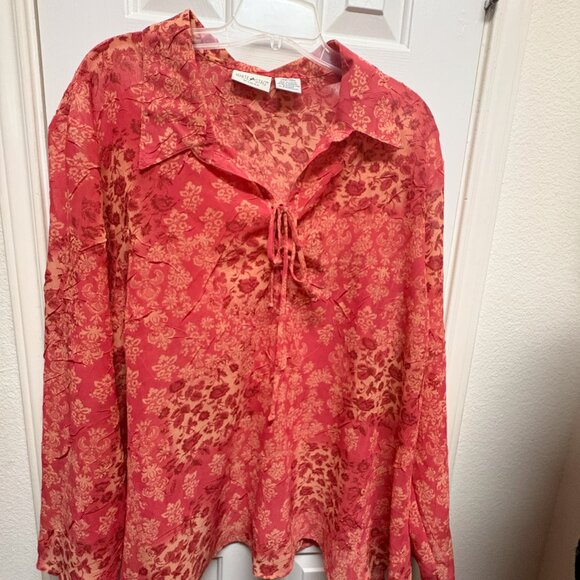 White Stag brand Orange Tan Plus Size 26/28W Blouse - Picture 1 of 2